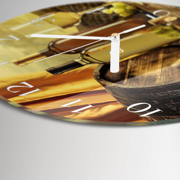 Glas wanduhr Weinfass