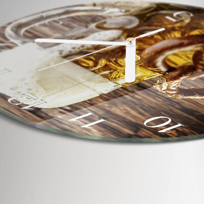 Glas wanduhr Bierbrezel