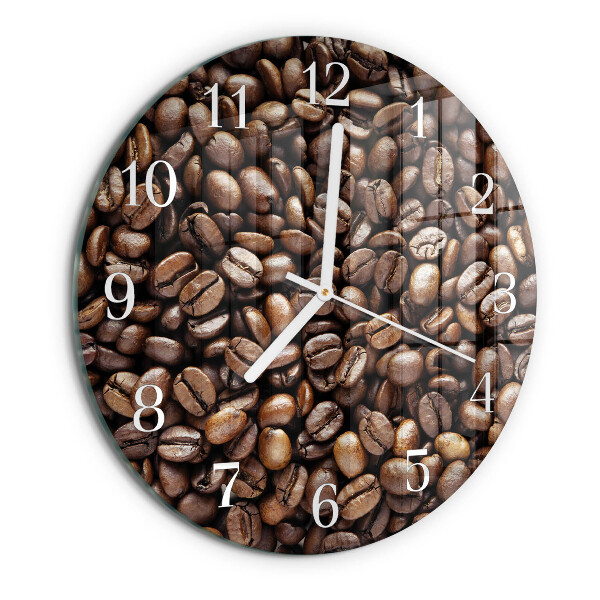 Glas wanduhr Kaffeebohnen