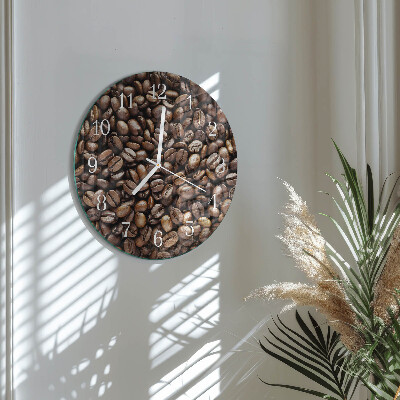 Glas wanduhr Kaffeebohnen