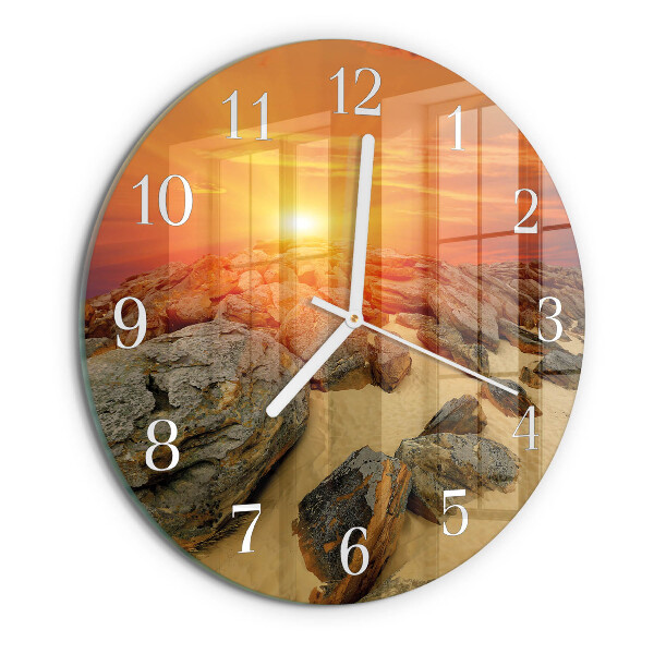 Glas wanduhr Sonnenuntergang