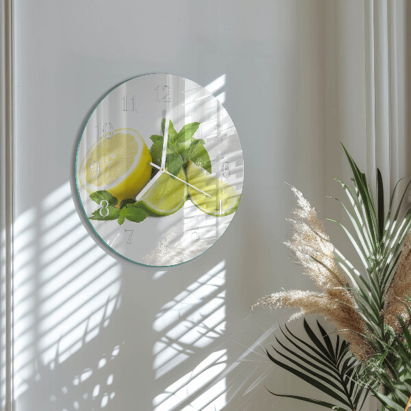Glas wanduhr Zitronenminze