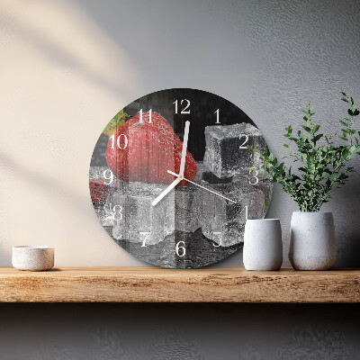 Glas wanduhr Erdbeereis