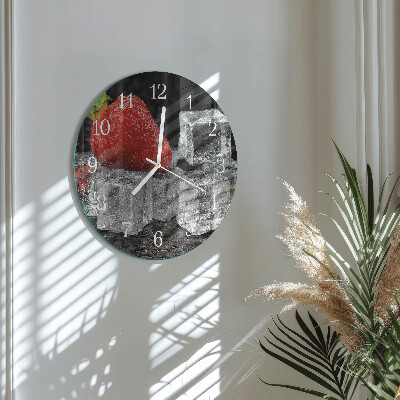 Glas wanduhr Erdbeereis