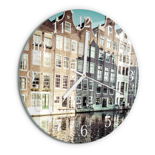 Glas wanduhr Häuser