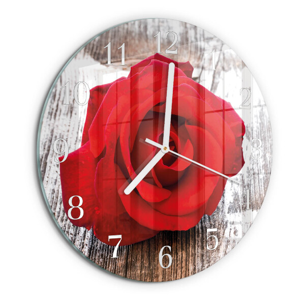 Glas wanduhr Rose