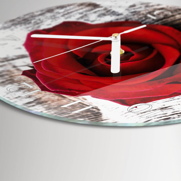 Glas wanduhr Rose