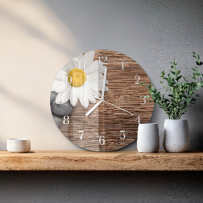 Glas wanduhr Gänseblümchen