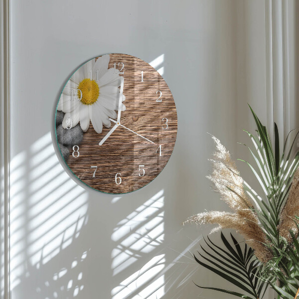 Glas wanduhr Gänseblümchen
