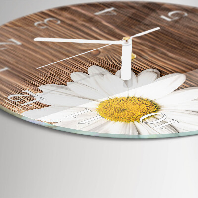 Glas wanduhr Gänseblümchen
