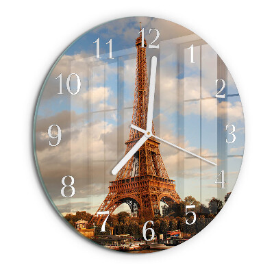 Glas wanduhr Paris