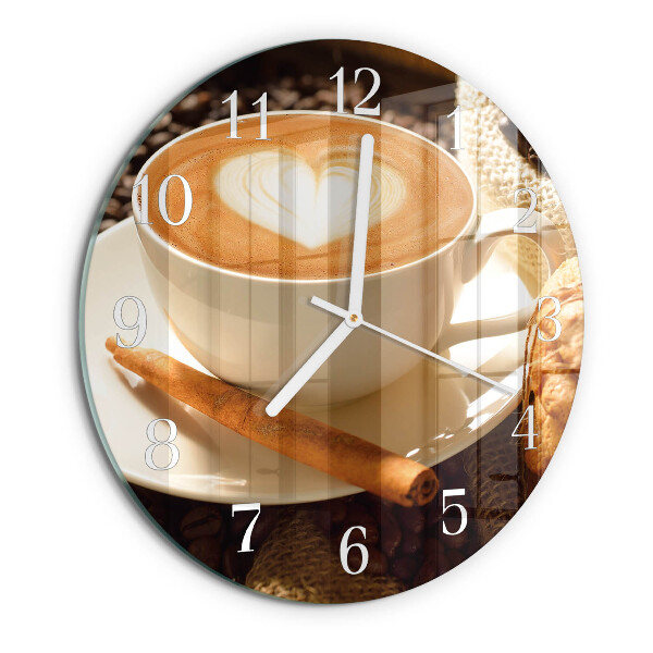 Glas wanduhr Kaffeeherz