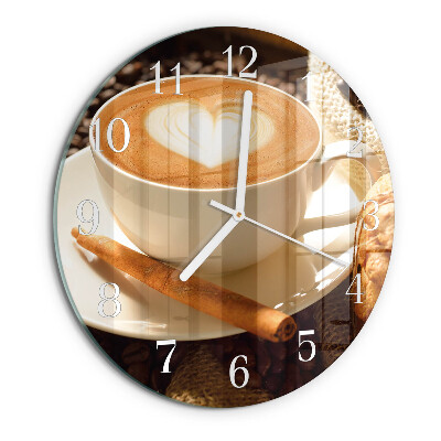 Glas wanduhr Kaffeeherz