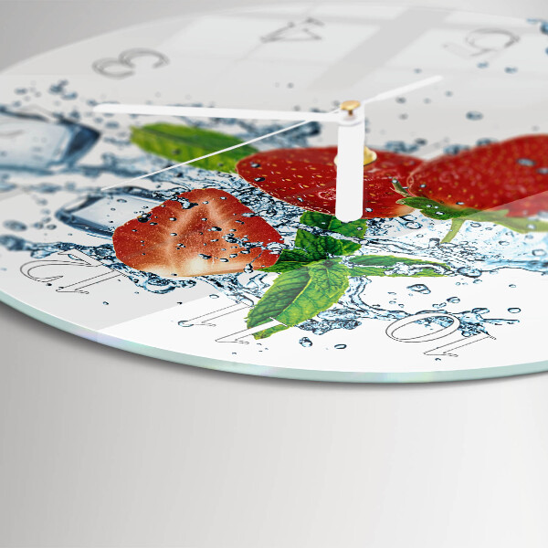 Glas wanduhr Erdbeeren