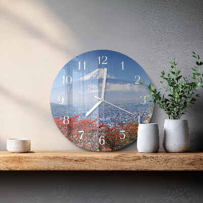 Glas wanduhr Berg