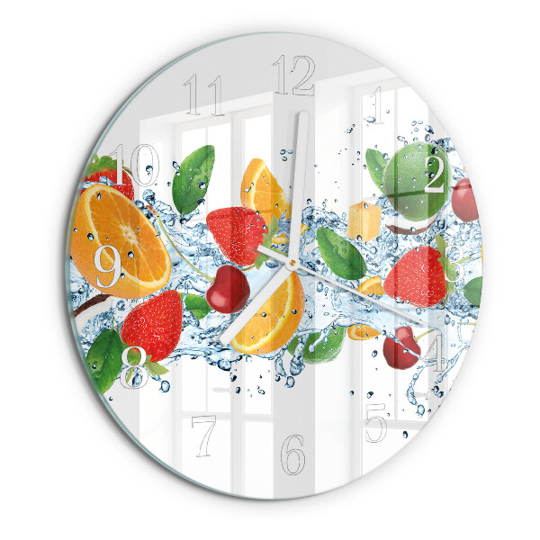 Glas wanduhr Obst