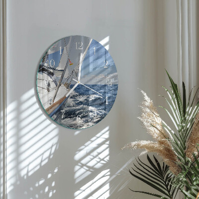 Glas wanduhr Yacht