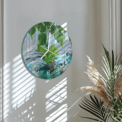 Glas wanduhr Blätter