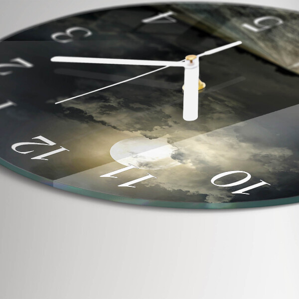 Glas wanduhr Mondbahn