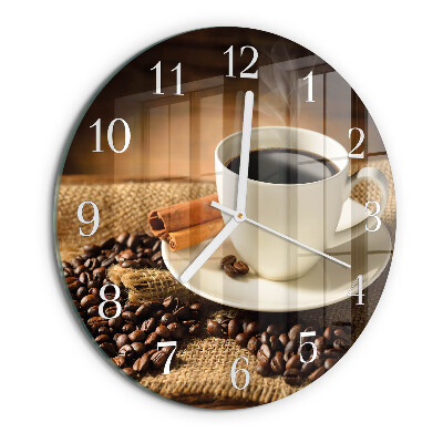 Glas wanduhr Kaffee