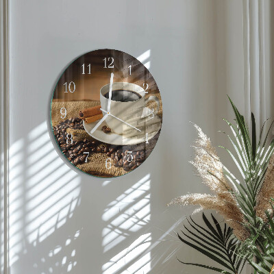 Glas wanduhr Kaffee