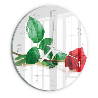 Glas wanduhr Rose