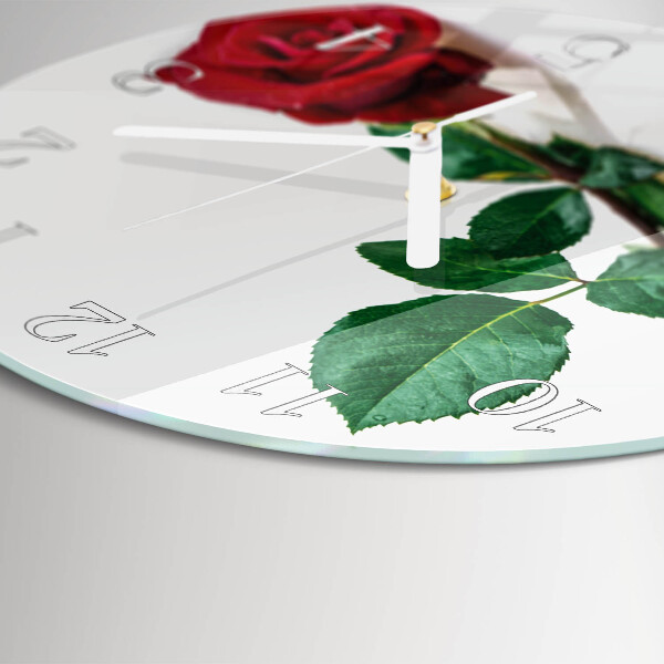 Glas wanduhr Rose