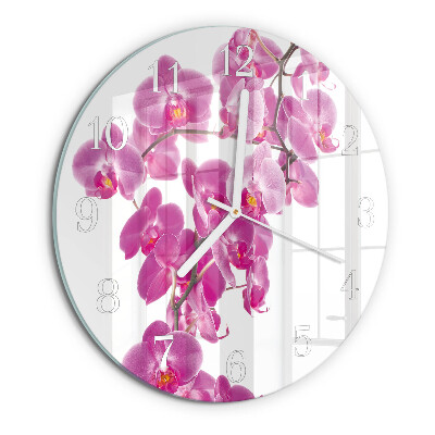 Glas wanduhr Orchidee