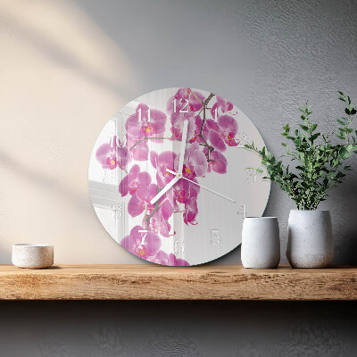 Glas wanduhr Orchidee