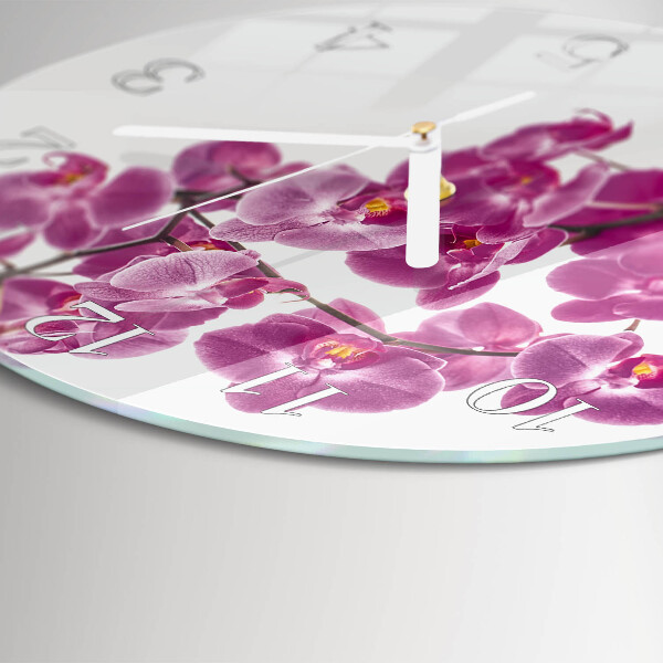 Glas wanduhr Orchidee
