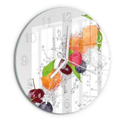 Glas wanduhr Obst