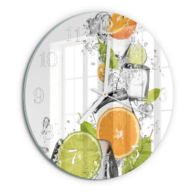 Glas wanduhr Zitrusfrüchte