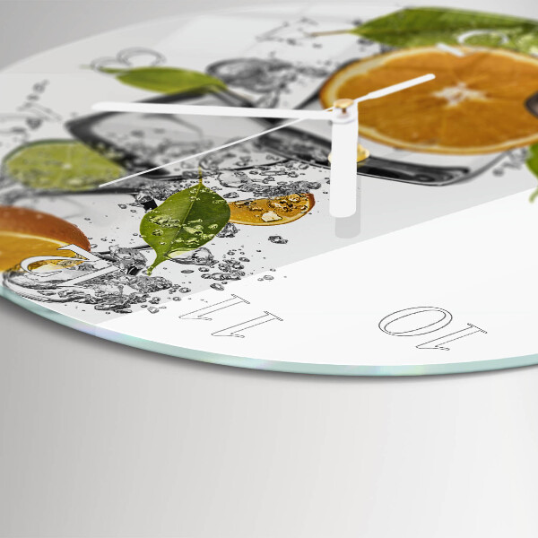 Glas wanduhr Zitrusfrüchte