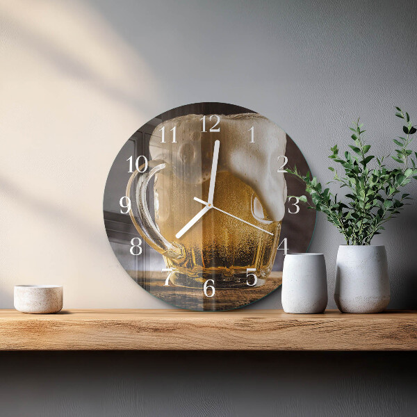 Glas wanduhr Bier