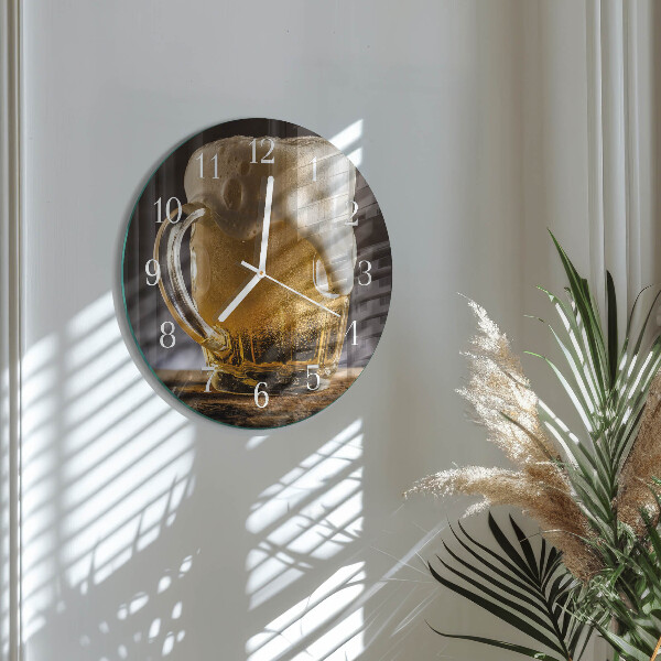 Glas wanduhr Bier