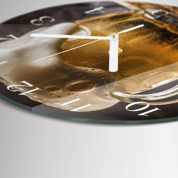 Glas wanduhr Bier