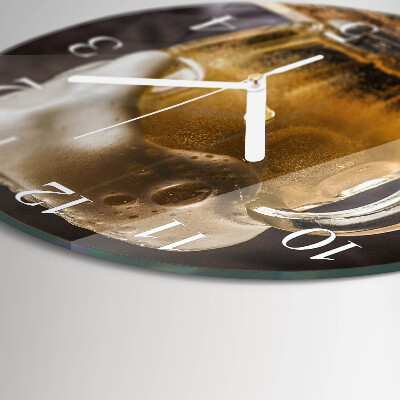 Glas wanduhr Bier