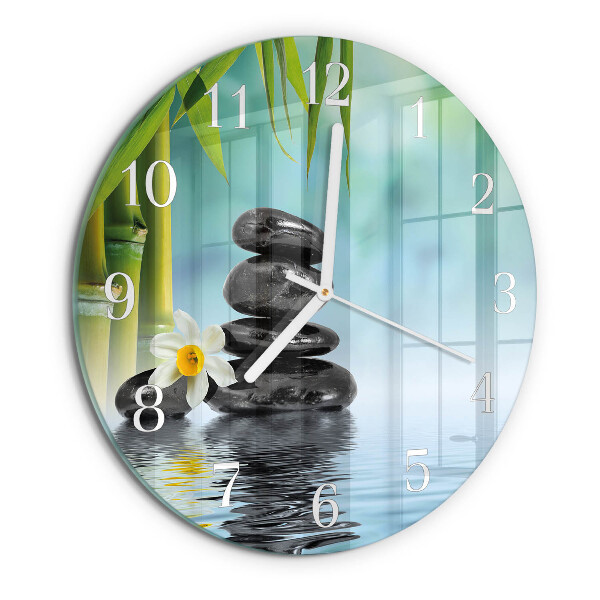 Glas wanduhr Steine