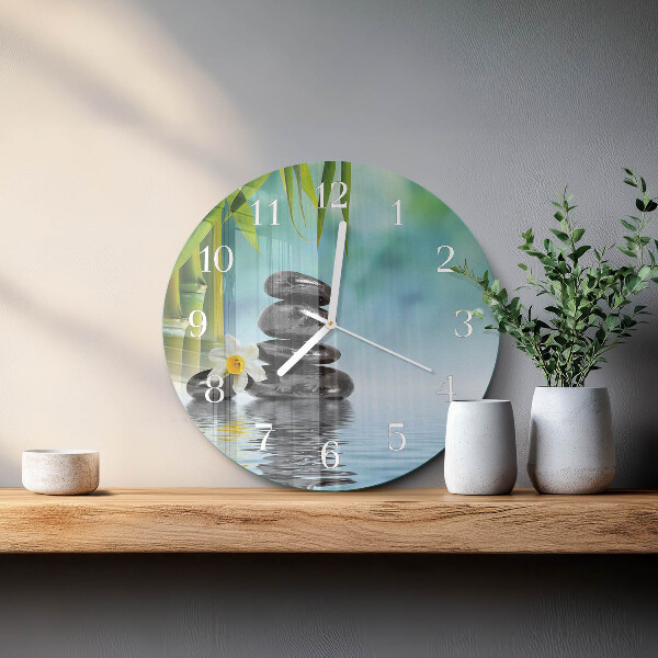 Glas wanduhr Steine