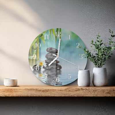 Glas wanduhr Steine