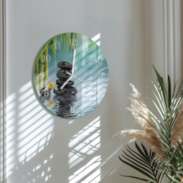 Glas wanduhr Steine