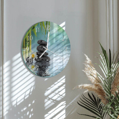 Glas wanduhr Steine