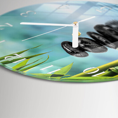 Glas wanduhr Steine