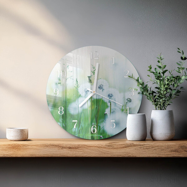 Glas wanduhr Wiese