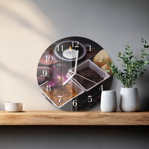 Glas wanduhr Orchidee