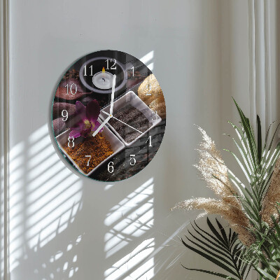 Glas wanduhr Orchidee