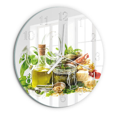 Glas wanduhr Nudeln mit Öl