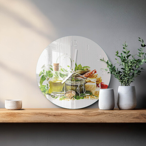 Glas wanduhr Nudeln mit Öl