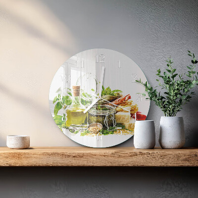 Glas wanduhr Nudeln mit Öl