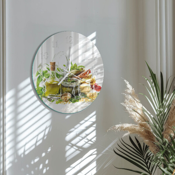 Glas wanduhr Nudeln mit Öl